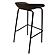 Servos Modern Bar Stool w/Upholstered Faux Leather Seat & Powder Coated Iron Frame - Elephant Grey by Leisuremod