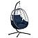 Summit Modern Outdoor Single Person Egg Swing Chair in Blue
 by Leisuremod