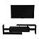 Surrey Modern TV Stand w/MDF Shelves & Bookcase, Ebony by Leisuremod