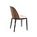 Tule Mid-Century Modern Dining Side Chair w/Leather Seat & Steel Frame, (Set of 2) - Walnut/Light Brown by Leisuremod