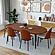 Tule Mid-Century Modern Fabric Dining Side Chair - Walnut/White by Leisuremod