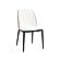 Tule Mid-Century Modern Dining Side Chair w/Leather Seat & Steel Frame, (Set of 2) - Walnut/White by Leisuremod