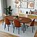 Tule 7-Piece Dining Set in Steel Frame w/6 Dining Chairs & 71