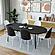 Tule 7-Piece Dining Set in White Steel Frame w/6 Dining Chairs & 71