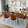 Tule 7-Piece Dining Set in White Steel Frame w/6 Dining Chairs & 71