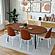 Tule 7-Piece Dining Set in White Steel Frame w/6 Dining Chairs & 71