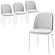 Tule Mid-Century Modern Dining Side Chair w/Velvet Seat & White Powder-Coated Steel Frame, (Set of 4) - Black/Platinum Blue by L