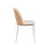 Tule Mid-Century Modern Dining Side Chair w/Velvet Seat & White Powder-Coated Steel Frame - Natural Wood/Brown by Leisuremod