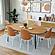 Tule Mid-Century Modern Dining Side Chair w/Velvet Seat & White Powder-Coated Steel Frame - Natural Wood/Brown by Leisuremod