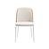 Tule Mid-Century Modern Fabric Dining Side Chair w/White Powder-Coated Steel Frame - Walnut/Beige by Leisuremod