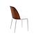 Tule Mid-Century Modern Dining Side Chair w/Leather Seat & White Powder-Coated Steel Frame, (Set of 4) - Walnut/White by Leisure