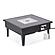 Walbrooke Outdoor Patio Aluminum Square Fire Pit Side Table w/Lid and Fire Glass - Black by Leisuremod