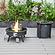 Walbrooke Patio Round Fire Pit & Tank Holder - Black by Leisuremod