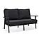 Walbrooke Modern Outdoor Patio Loveseat w/Black Aluminum Frame & Removable Cushions - Charcoal by Leisuremod
