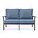 Walbrooke Modern Outdoor Patio Loveseat w/Black Aluminum Frame & Removable Cushions - Navy Blue by Leisuremod