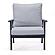 Walbrooke Modern 3-Piece Outdoor Patio Set w/Black Aluminum Frame & Removable Cushions,1 Loveseat and 2 Armchairs - Light Grey b