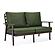 Walbrooke Modern Outdoor Patio Loveseat w/Brown Aluminum Frame & Removable Cushions - Green by Leisuremod