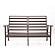 Walbrooke Modern Outdoor Patio Loveseat w/Brown Aluminum Frame & Removable Cushions - Green by Leisuremod