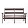 Walbrooke Modern Outdoor Patio Loveseat w/Brown Aluminum Frame & Removable Cushions - Grey by Leisuremod