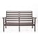 Walbrooke Modern Outdoor Patio Loveseat w/Brown Aluminum Frame & Removable Cushions - Light Grey by Leisuremod