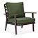 Walbrooke Modern 3-Piece Outdoor Patio Set w/Brown Aluminum Frame & Removable Cushions, 1 Loveseat and 2 Armchairs - Green by Le