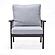 Walbrooke Modern 3-Piece Outdoor Patio Set w/Brown Aluminum Frame & Removable Cushions, 1 Loveseat and 2 Armchairs - Light Grey