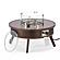 Walbrooke Patio Round Fire Pit & Tank Holder w/Slats Design - Brown by Leisuremod