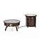 Walbrooke Patio Round Fire Pit & Tank Holder w/Slats Design - Brown by Leisuremod
