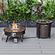 Walbrooke Patio Round Fire Pit & Tank Holder w/Slats Design - Brown by Leisuremod