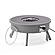 Walbrooke Outdoor Patio Aluminum Round Fire Pit Side Table w/Lid and Fire Glass - Grey by Leisuremod