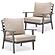 Walbrooke Modern Grey Patio Arm Chair, (Set of 2) - Beige by Leisuremod