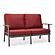 Walbrooke Modern Outdoor Patio Loveseat w/Gray Aluminum Frame & Removable Cushions - Red by Leisuremod