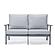 Walbrooke Modern 3-Piece Outdoor Patio Set w/Grey Aluminum Frame & Removable Cushions, 1 Loveseat and 2 Armchairs - Light Grey b