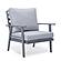 Walbrooke Modern 3-Piece Outdoor Patio Set w/Grey Aluminum Frame & Removable Cushions, 1 Loveseat and 2 Armchairs - Light Grey b