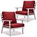 Walbrooke Outdoor Patio White Aluminum Armchairs w/Cushions (Set of 2) - Red by Leisuremod