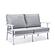 Walbrooke Modern 3-Piece Outdoor Patio Set w/White Aluminum Frame & Removable Cushions, 1 Loveseat and 2 Armchairs - Light Grey
