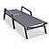 Marlin Patio Chaise Lounge Chair With Armrests in Black Aluminum Frame, Black by LeisureMod