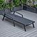 Marlin Patio Chaise Lounge Chair With Armrests in Black Aluminum Frame, Black by LeisureMod