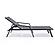 Marlin Patio Chaise Lounge Chair With Armrests in Black Aluminum Frame, Black by LeisureMod
