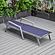 Marlin Patio Chaise Lounge Chair With Armrests in Grey Aluminum Frame, Navy Blue by LeisureMod
