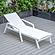 Marlin Patio Chaise Lounge Chair With Armrests in White Aluminum Frame, White by LeisureMod