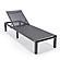 Marlin Patio Chaise Lounge Chair With Black Aluminum Frame, Black by LeisureMod