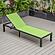 Marlin Patio Chaise Lounge Chair With Black Aluminum Frame, Green by LeisureMod