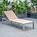 Marlin Patio Chaise Lounge Chair With Grey Aluminum Frame, Light Brown by LeisureMod