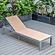 Marlin Patio Chaise Lounge Chair With Grey Aluminum Frame, Light Brown by LeisureMod