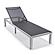 Marlin Patio Chaise Lounge Chair With White Aluminum Frame, Black by LeisureMod