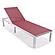 Marlin Patio Chaise Lounge Chair With White Aluminum Frame, Burgundy by LeisureMod