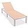 Marlin Patio Chaise Lounge Chair With White Aluminum Frame, Light Brown by LeisureMod