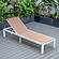 Marlin Patio Chaise Lounge Chair With White Aluminum Frame, Light Brown by LeisureMod