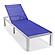 Marlin Patio Chaise Lounge Chair With White Aluminum Frame, Navy Blue by LeisureMod